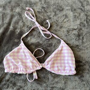 Wild Fable Reversible Pink Gingham Bikini Top